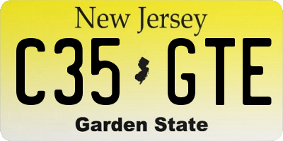 NJ license plate C35GTE