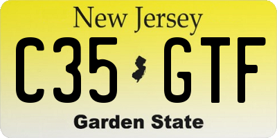 NJ license plate C35GTF