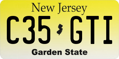 NJ license plate C35GTI