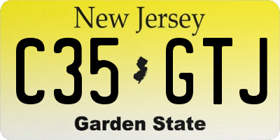 NJ license plate C35GTJ