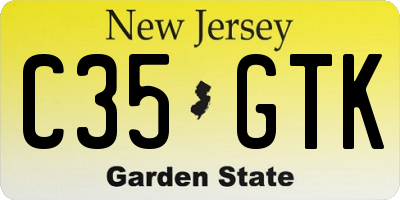 NJ license plate C35GTK