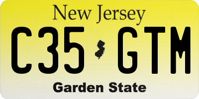 NJ license plate C35GTM
