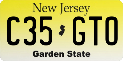 NJ license plate C35GTO