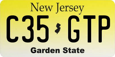 NJ license plate C35GTP