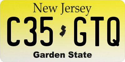 NJ license plate C35GTQ