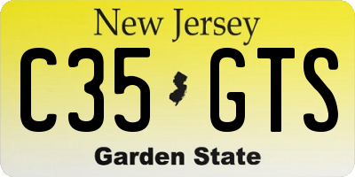 NJ license plate C35GTS
