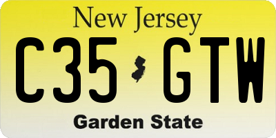 NJ license plate C35GTW