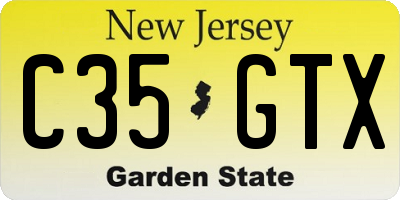 NJ license plate C35GTX