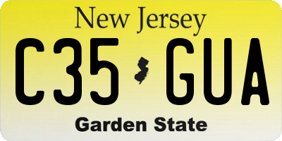 NJ license plate C35GUA