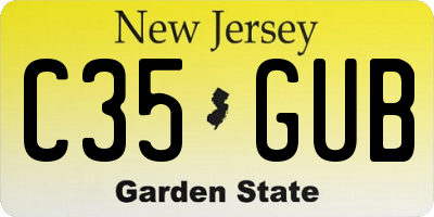NJ license plate C35GUB