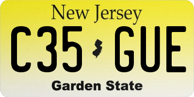 NJ license plate C35GUE