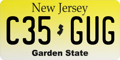 NJ license plate C35GUG