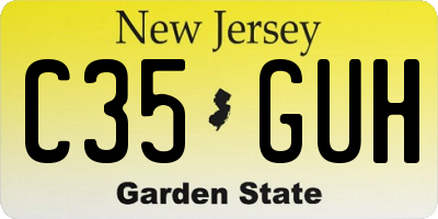 NJ license plate C35GUH
