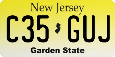 NJ license plate C35GUJ