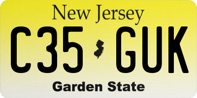 NJ license plate C35GUK