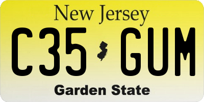 NJ license plate C35GUM