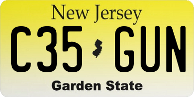 NJ license plate C35GUN