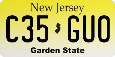 NJ license plate C35GUO