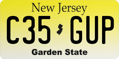 NJ license plate C35GUP