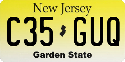NJ license plate C35GUQ