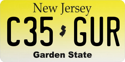NJ license plate C35GUR