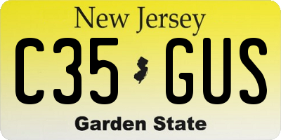 NJ license plate C35GUS