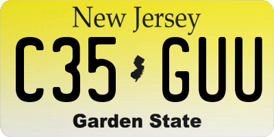 NJ license plate C35GUU