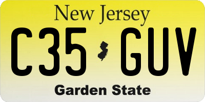 NJ license plate C35GUV