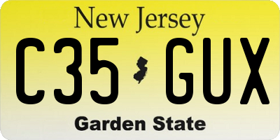 NJ license plate C35GUX