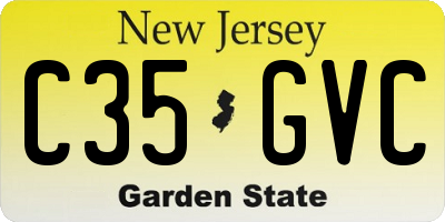 NJ license plate C35GVC