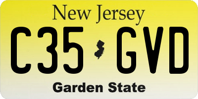 NJ license plate C35GVD