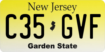 NJ license plate C35GVF