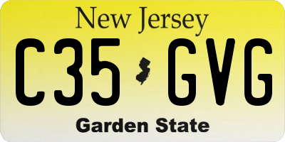 NJ license plate C35GVG