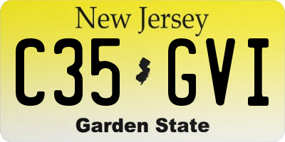 NJ license plate C35GVI