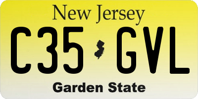 NJ license plate C35GVL