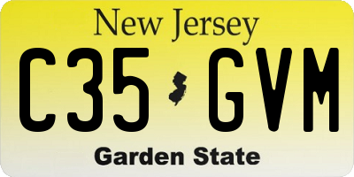 NJ license plate C35GVM