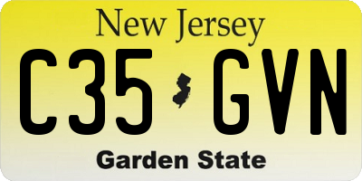 NJ license plate C35GVN