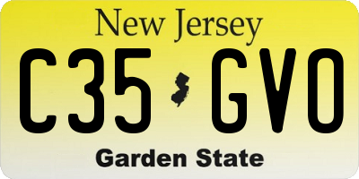 NJ license plate C35GVO