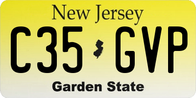 NJ license plate C35GVP