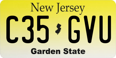 NJ license plate C35GVU