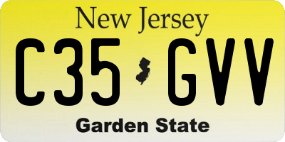 NJ license plate C35GVV