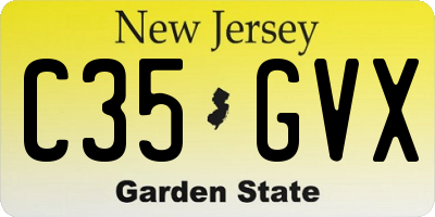 NJ license plate C35GVX