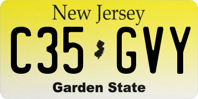 NJ license plate C35GVY