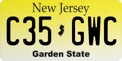 NJ license plate C35GWC