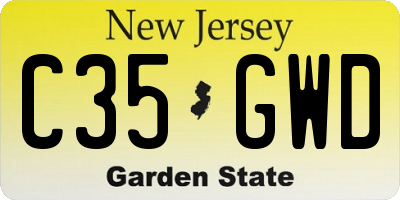 NJ license plate C35GWD