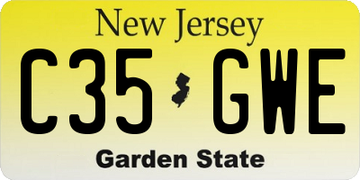 NJ license plate C35GWE