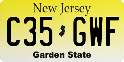 NJ license plate C35GWF