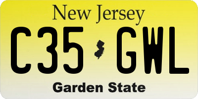 NJ license plate C35GWL