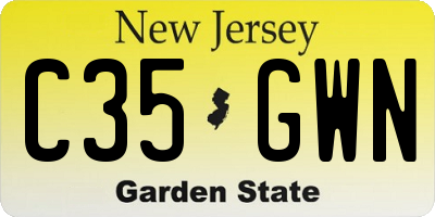 NJ license plate C35GWN