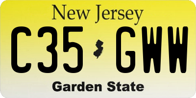 NJ license plate C35GWW